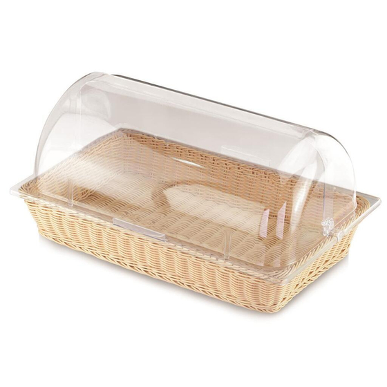 Корзина для хлеба и выкладки 52*32 см h9,5 см с откидной Roll-top крышкой ротанг P.L.