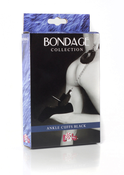 Меховые оковы на ноги BONDAGE черные 1020-01lola