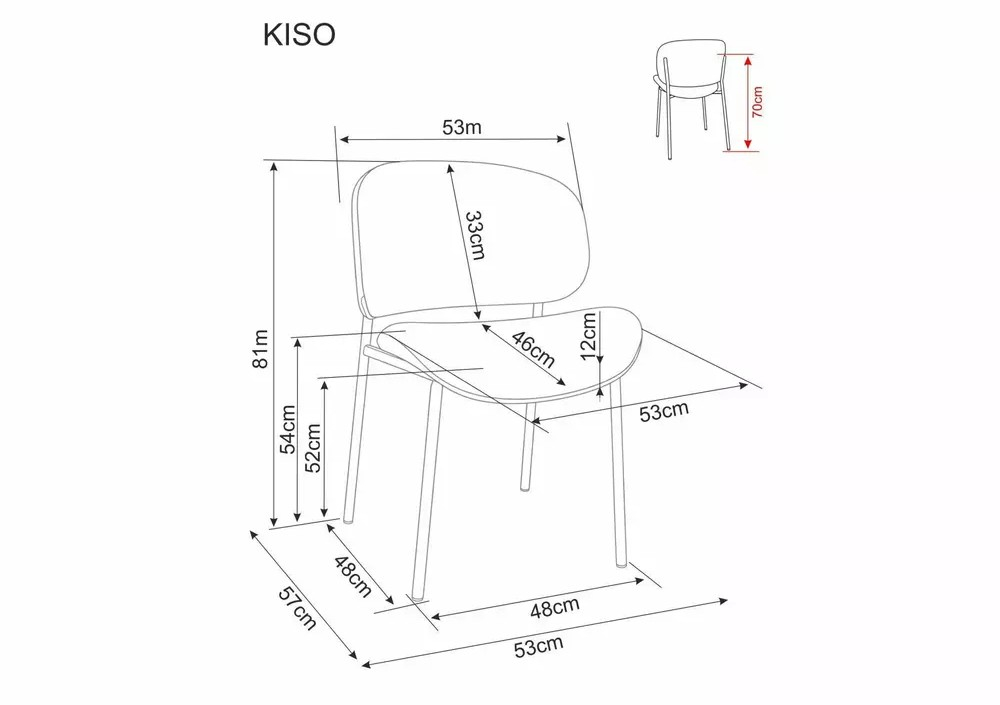Стул SIGNAL KISO Noelle 30 бежевый/черный