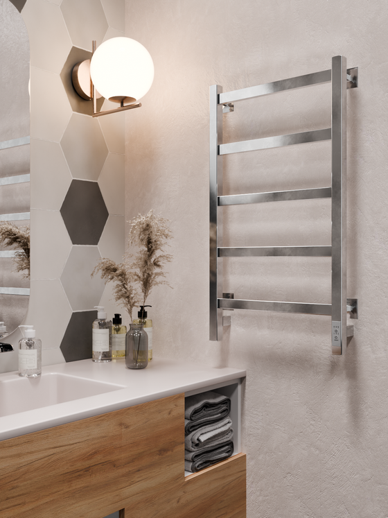 Электрический полотенцесушитель хром лесенка 75х40 Entero