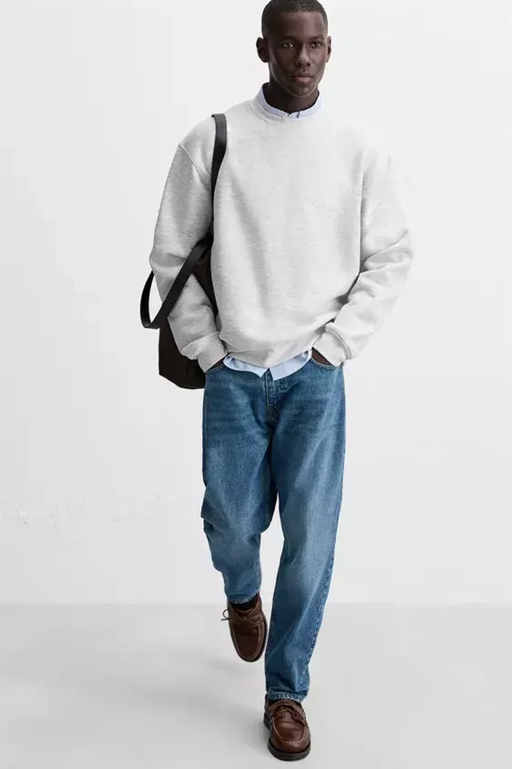 ZARA ТОЛСТОВКА С КРУГЛЫМ ВЫРЕЗОМ, СВЕТЛО-СЕРЫЙ