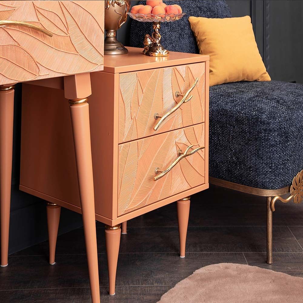 Тумба Арт Колор leaves Классик Голд Томленый оранжевый