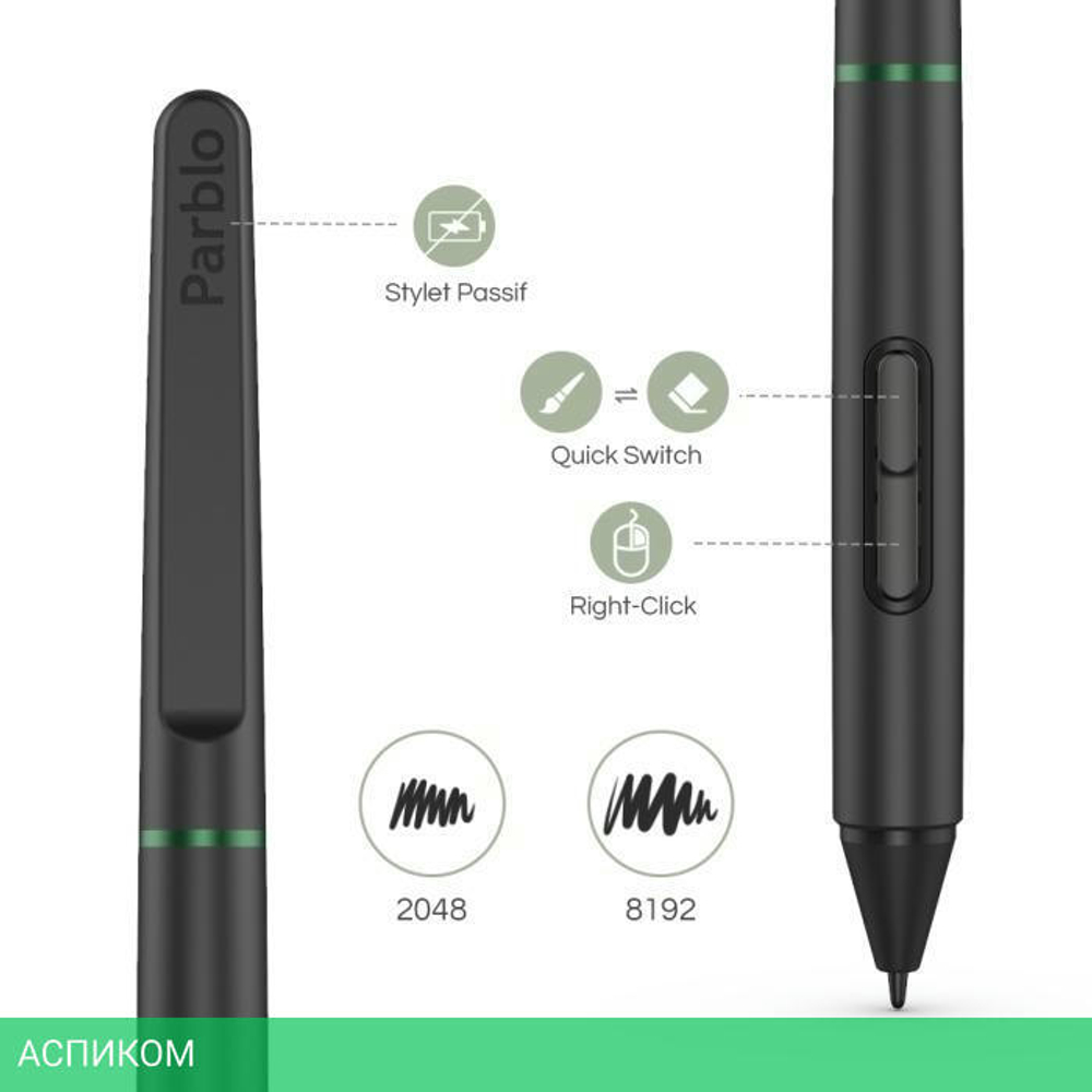 Графический планшет Parblo Ninos S Green
