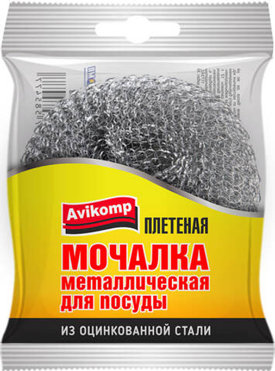 Губка металлическая плетеная AVIKOMP 1 шт,