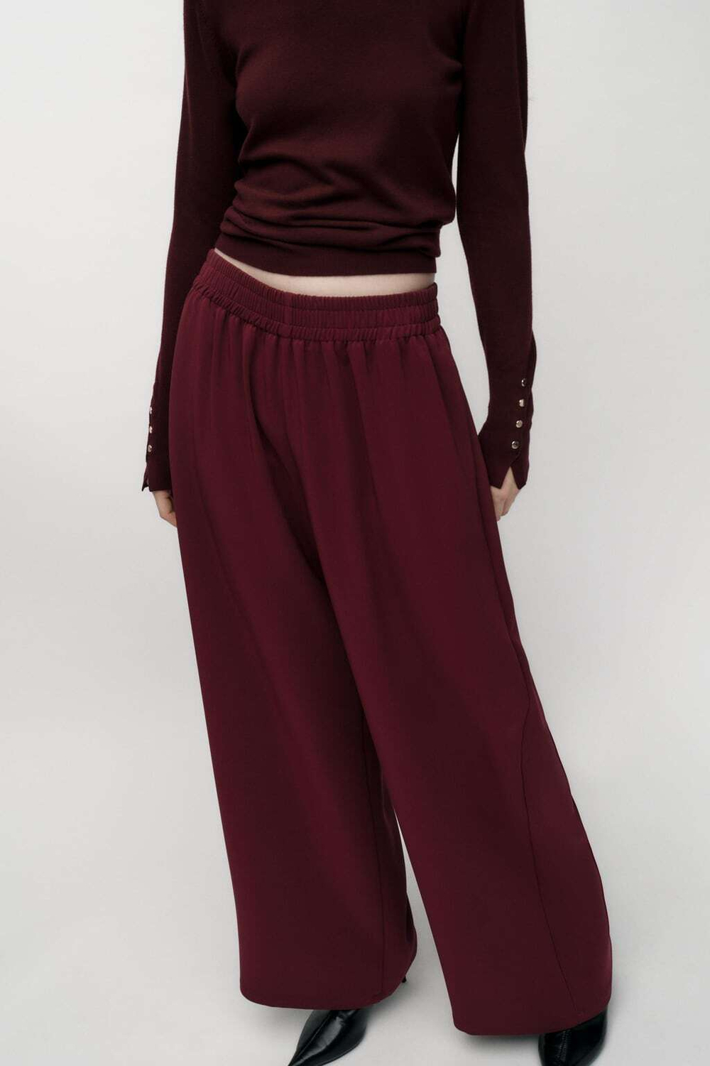 Брюки wide-leg из крепа