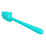 Аквамариновый универсальный гибкий вибратор - 13,3 см. (Цвет: аквамариновый)