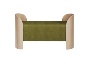 Банкетка Lagom 2 120 см (зеленый, натуральный дуб)