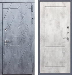 Входная металлическая дверь Рекс 28 Бетон темный / ФЛ-117 Бетон светлый 16мм