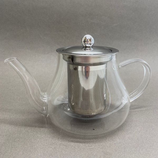Чайник стекляный с металлическим ситом, 600мл