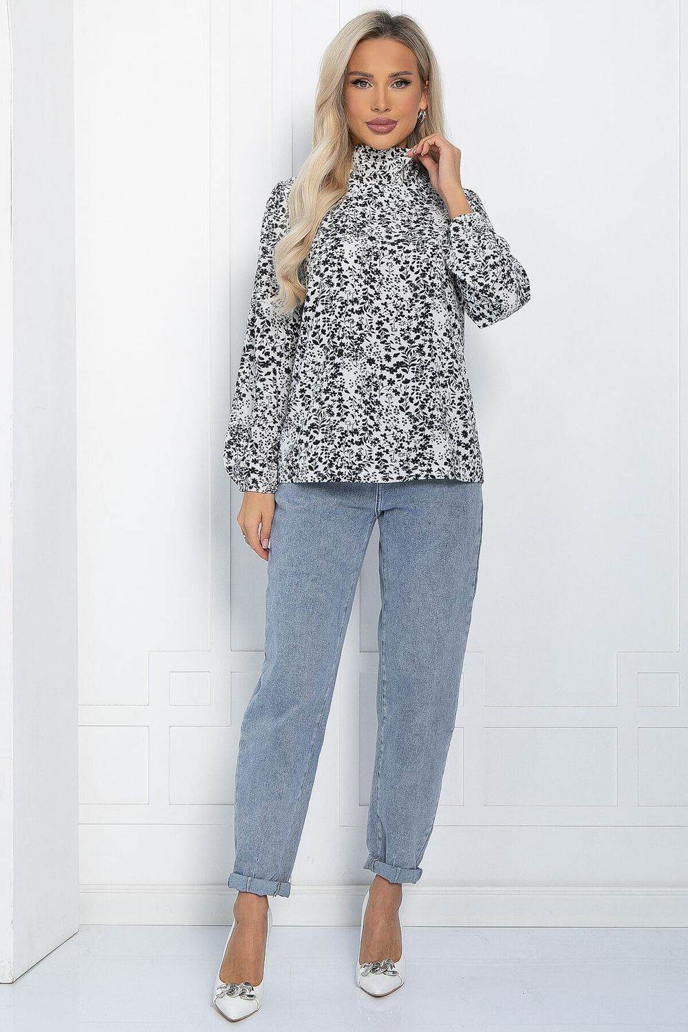 Блуза Ален (черно-белая) Б11391 LT Collection