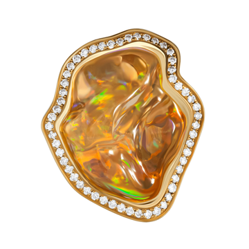 Подвеска с Мексиканским Опалом и Бриллиантами, P0029-3/2