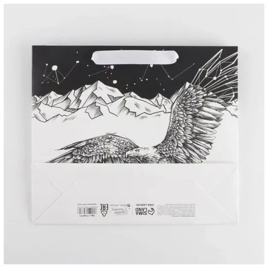 Пакет подарочный ламинированный горизонтальный, упаковка, «Орёл», M 25.5 х 30 х 9 см