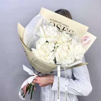 «Манхэттен» букет из белых французских роз Плайя бланка