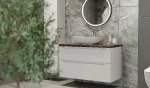 Тумба с раковиной Jorno Wood 80 белая