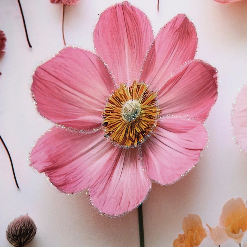 Пакет подарочный «Восковые цветочки» 32*26*10 см