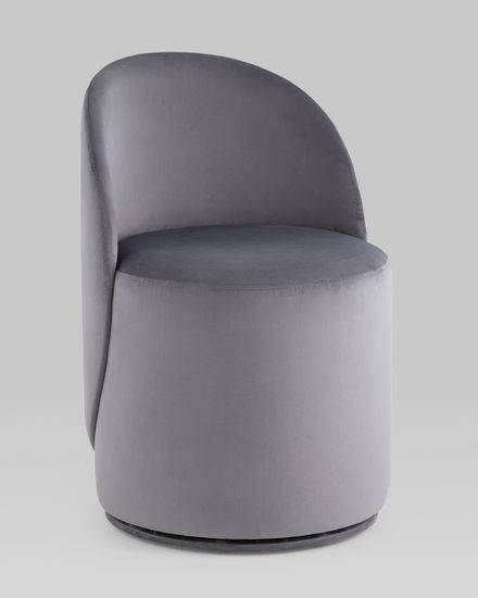 Пуф Loreen вращающийся велюр серый