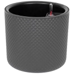 Кашпо ФАСЕТ D280мм с вставкой и с автополивом Графитовый