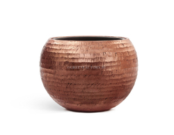 Кашпо TREEZ Effectory - Metal - Полусфера - Розовая медь Чеканка