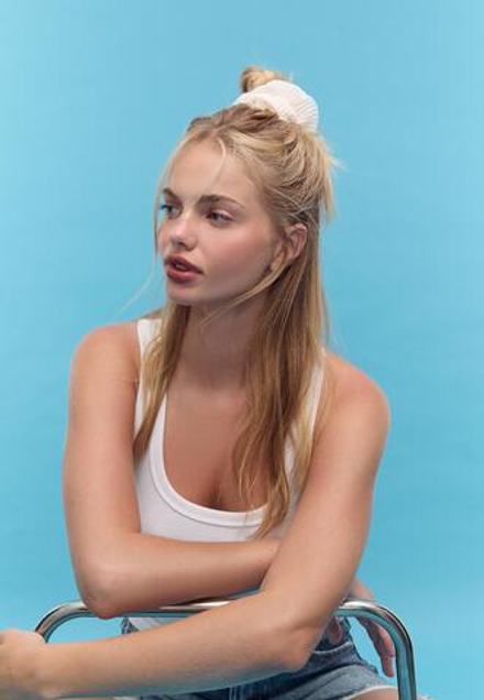 STRADIVARIUS Набор из 2 плиссированных резинок для волос, черный