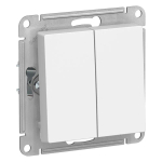 ATLASDESIGN 2-клавишный ВЫКЛЮЧАТЕЛЬ КНОПОЧНЫЙ, сх.5, 10А, механизм, БЕЛЫЙ