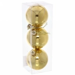 Новогодние шары 6 см (набор 3 шт) «Глянец», золотой