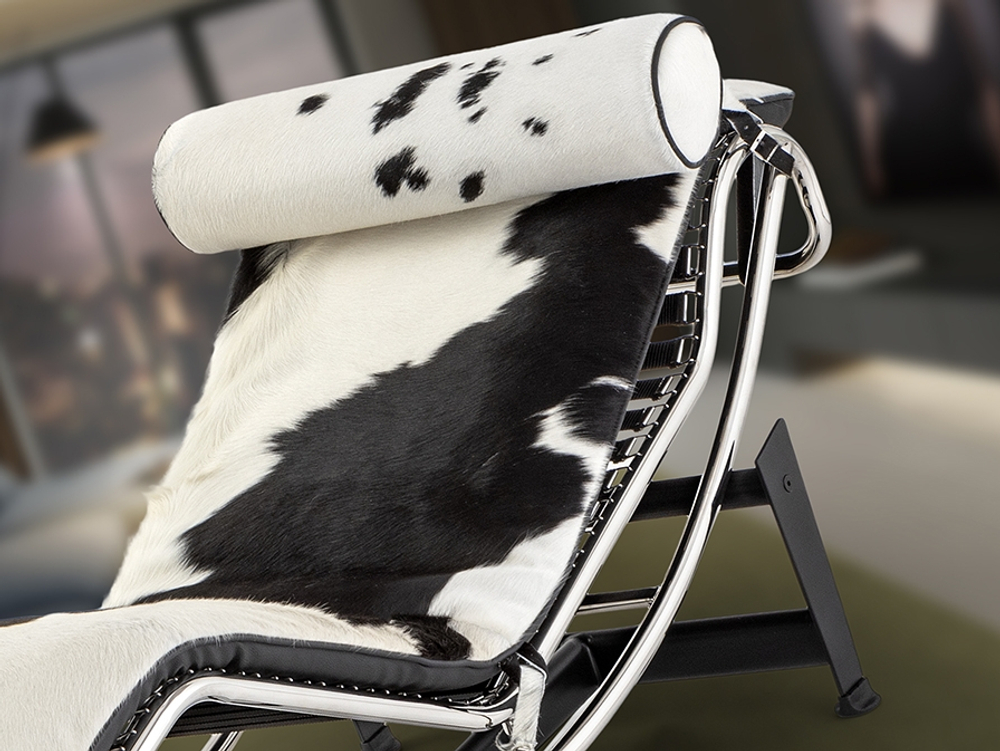 Leco Шезлонг из коровьей кожи черный/белый