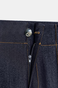 ZARA БРЮКИ BOOTCUT С КОНТРАСТНЫМИ ШВАМИ, ИНДИГО