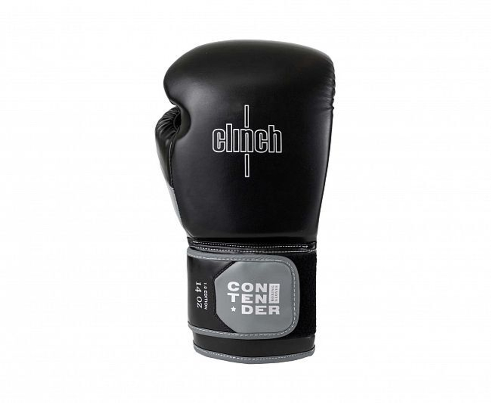 Перчатки боксерские Clinch Contender черно-серые C184