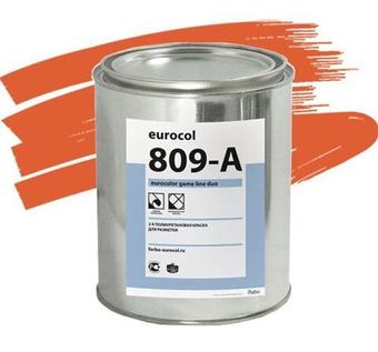Краска полиуретановая Forbo Eurocolor 809-A Game Line Duo для разметки оранжевая 0,5 кг