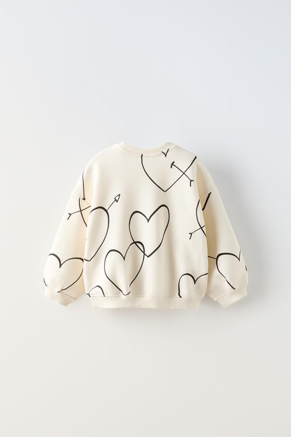 ZARA ТОЛСТОВКА С ПРИНТОМ И НАШИВКОЙ, КАМЕННО-СЕРЫЙ