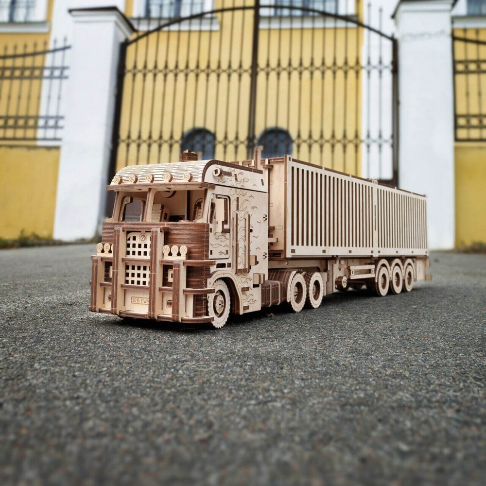 Прицеп Контейнер для тягача Король дорог от EWA Купить деревянный конструктор, сборная модель