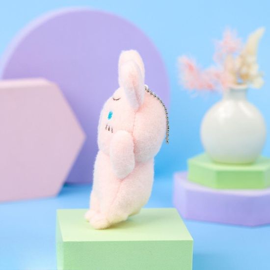 Мягкий брелок Cry кролик, розовый 10 см