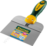 KRAFTOOL 150 мм, широкое полотно алюминиевая направляющая двухкомпонентная ручка, нержавеющий, Фасадный шпатель (10036-150)