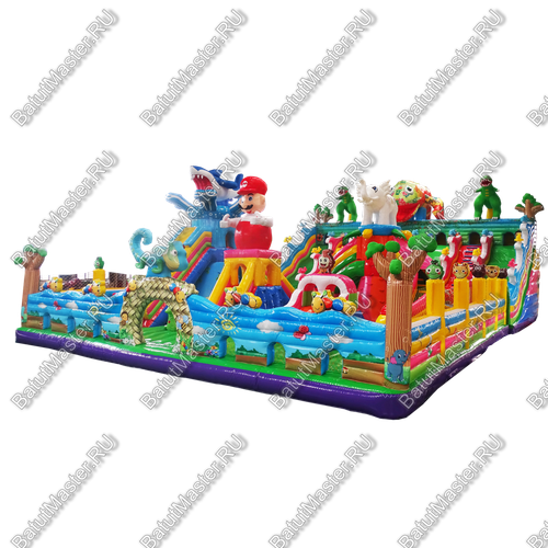 Надувной батут "Союз зверей", 24*15*8 м