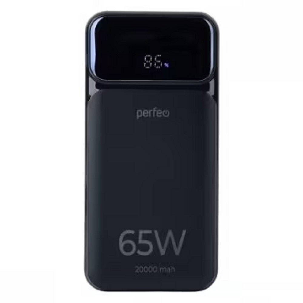 Внешний аккумулятор Perfeo Powerbank LAPTOP 65W 20000 mAh/LED дисплей/PD+QC 3.0/2Type-C/1 USB,max 65W/Black