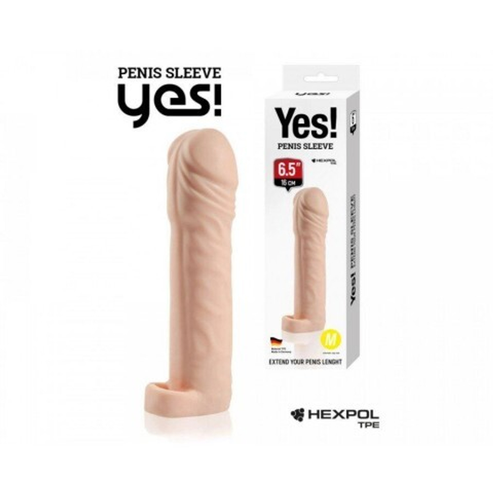 Насадка-удлинитель Yes! с втулкой, M, длина 16 см, диаметр 3.1 см