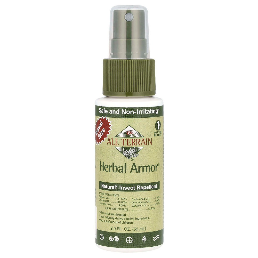 All Terrain, Herbal Armor®, натуральное средство от насекомых, 59 мл (2 жидк. унц.)