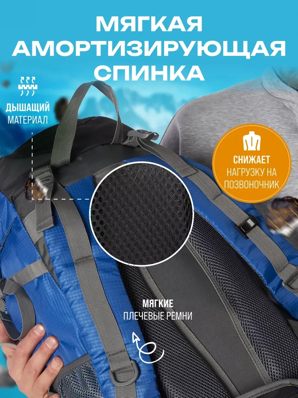 Рюкзак туристический походный 70л для путешествий