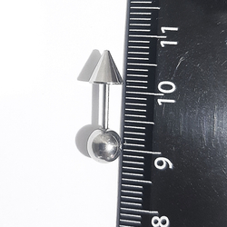 Штанга 8 мм с шариком и конусом 6 мм для пирсинга. Медицинская сталь. 1шт.
