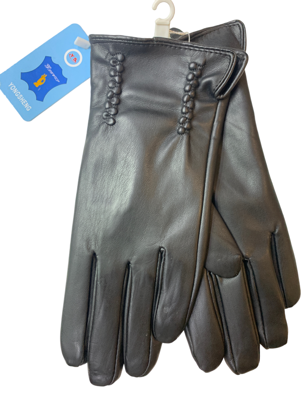Yongsheng.Эко кожа. Подклад плюш-флис. Перчатки.Женские.10 шт в упаковке.