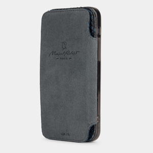 Чехол Benoit для iPhone 12/12Pro из кожи питона, синего цвета