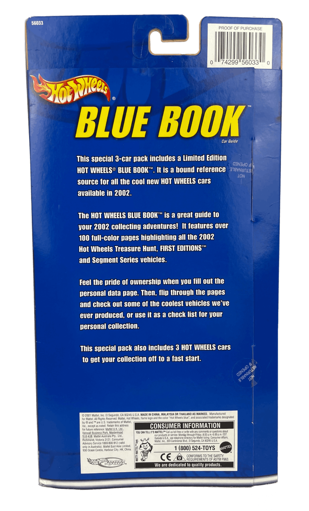 Hot Wheels Blue Book 3-Car Pack (2002)