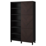 Комбинация для хранения - BESTÅ/ BESTА IKEA/ БЕСТА/БЕСТО ИКЕА, 202х120 см, черный/коричневый