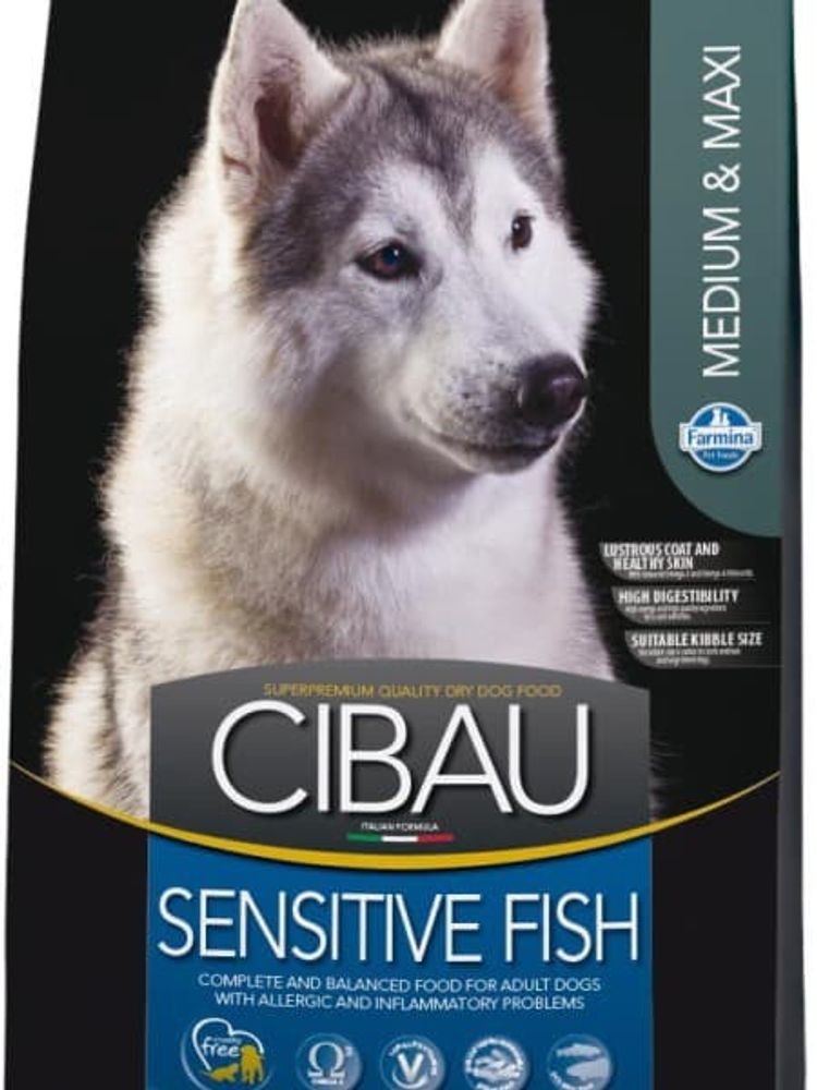 Cibau 12кг Sensitive Fish Medium/Maxi для собак средних и крупных пород с рыбой