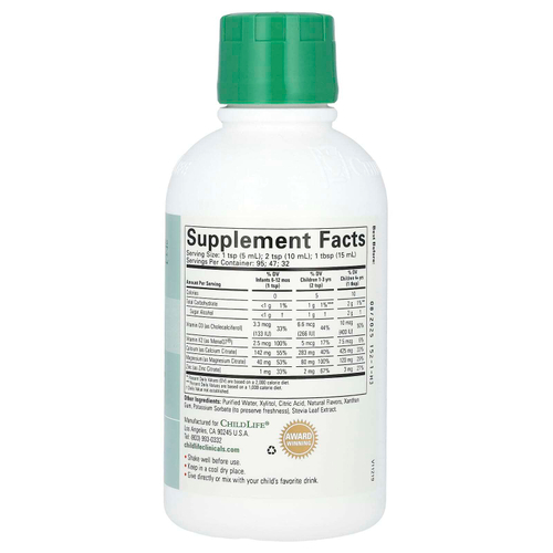 ChildLife Clinicals, жидкая формула кальция и магния с витаминами D3 и K2, натуральный апельсин, 473 мл (16 жидк. унций)