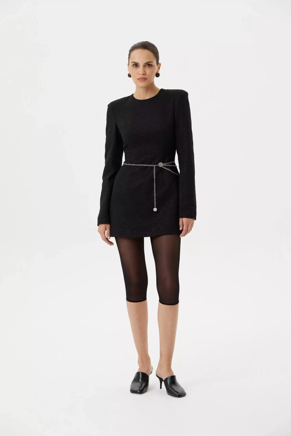 Платье с плечиками,Черный