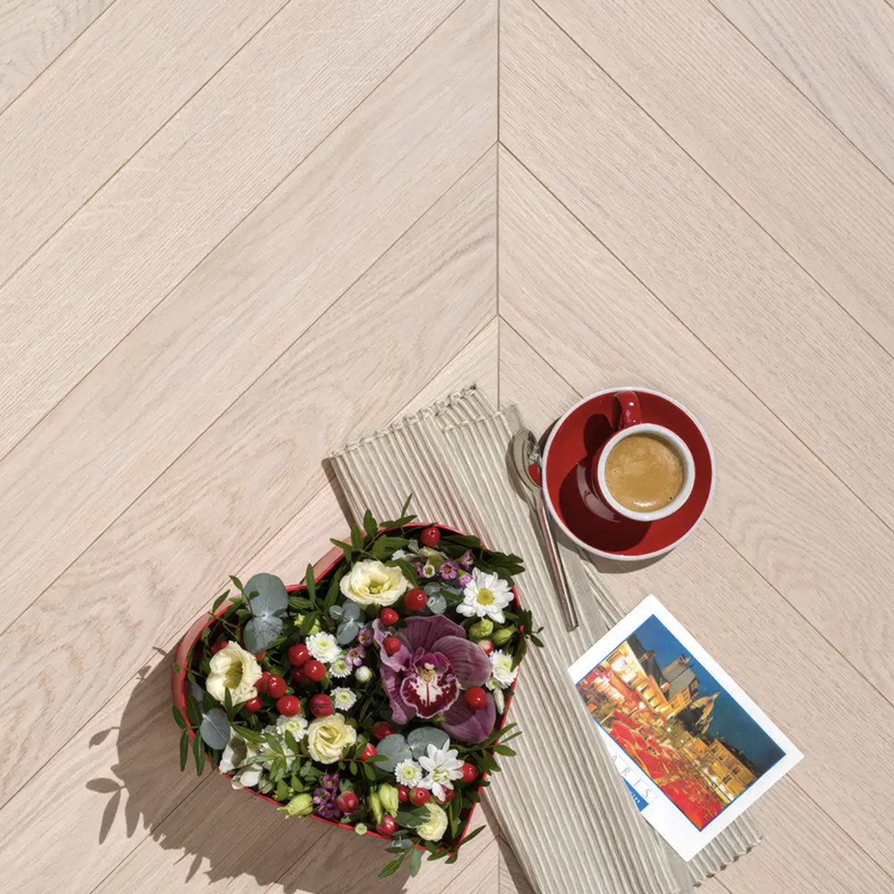 Инженерный паркет Coswick Дуб Акварельный Белый (Aqua White) Шелковое масло ультраматовое