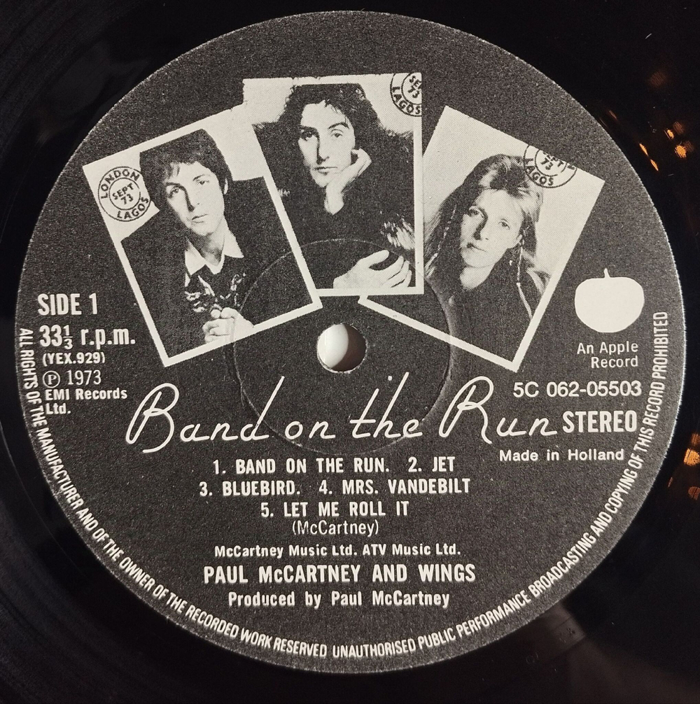 Винтажная виниловая пластинка LP Paul McCartney and Wings Band On The Run (Holland 1978)