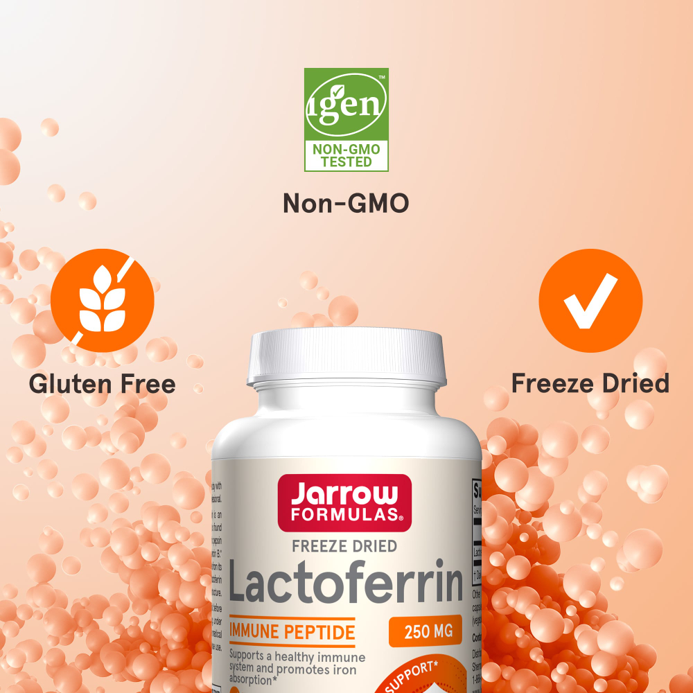 Jarrow Formulas, лактоферрин, сублимированный, 250 мг, 60 капсул