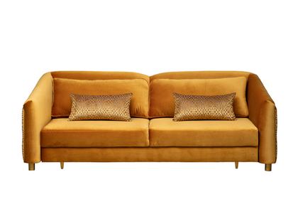 Диван треxместный Garda Decor Trevi 230М оранжевый вельвет с кантом меxанизм пума